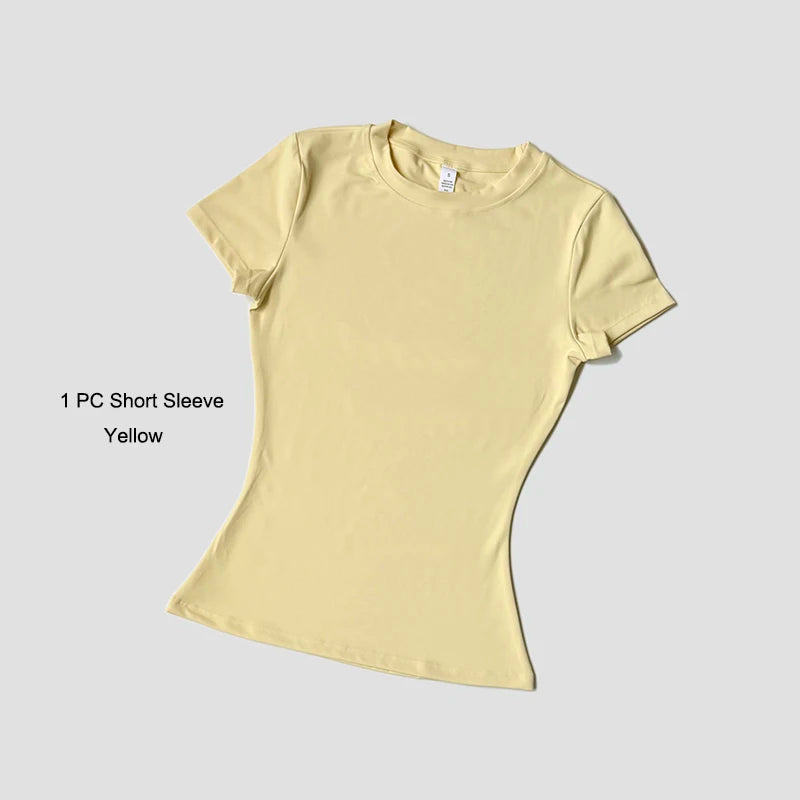 Sports Sets Fitness Hip-lifting Tight Top Short Sleeve Running Workout Gym Shorts Tracksuits For Women Breathable Sports Suits
