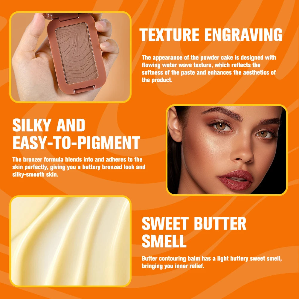 Bronzer Blush Highlights Palette&Brush Makeup Contour Sticks Cosmetics Contouring for Face Shading Palette Powder