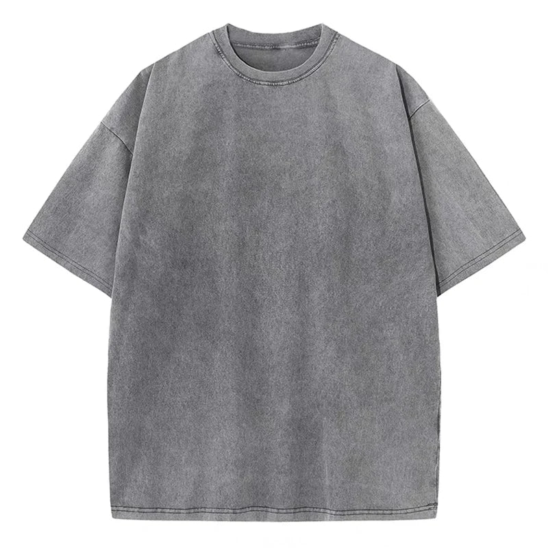 Summer Cotton Washed T-shirt for Women Men Loose O-Neck Oversized Tee Korean Y2k Female Clothes Casual Vintage Short Sleeve Tops