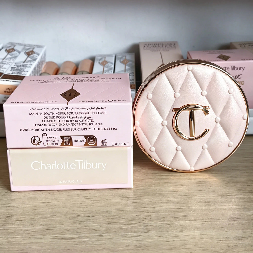 Charlotte Tilbury CT Base Makeup Cushion By The Pillow Long-lasting Concealer Smooth Snug Light and Hydrating Foundation Cushion