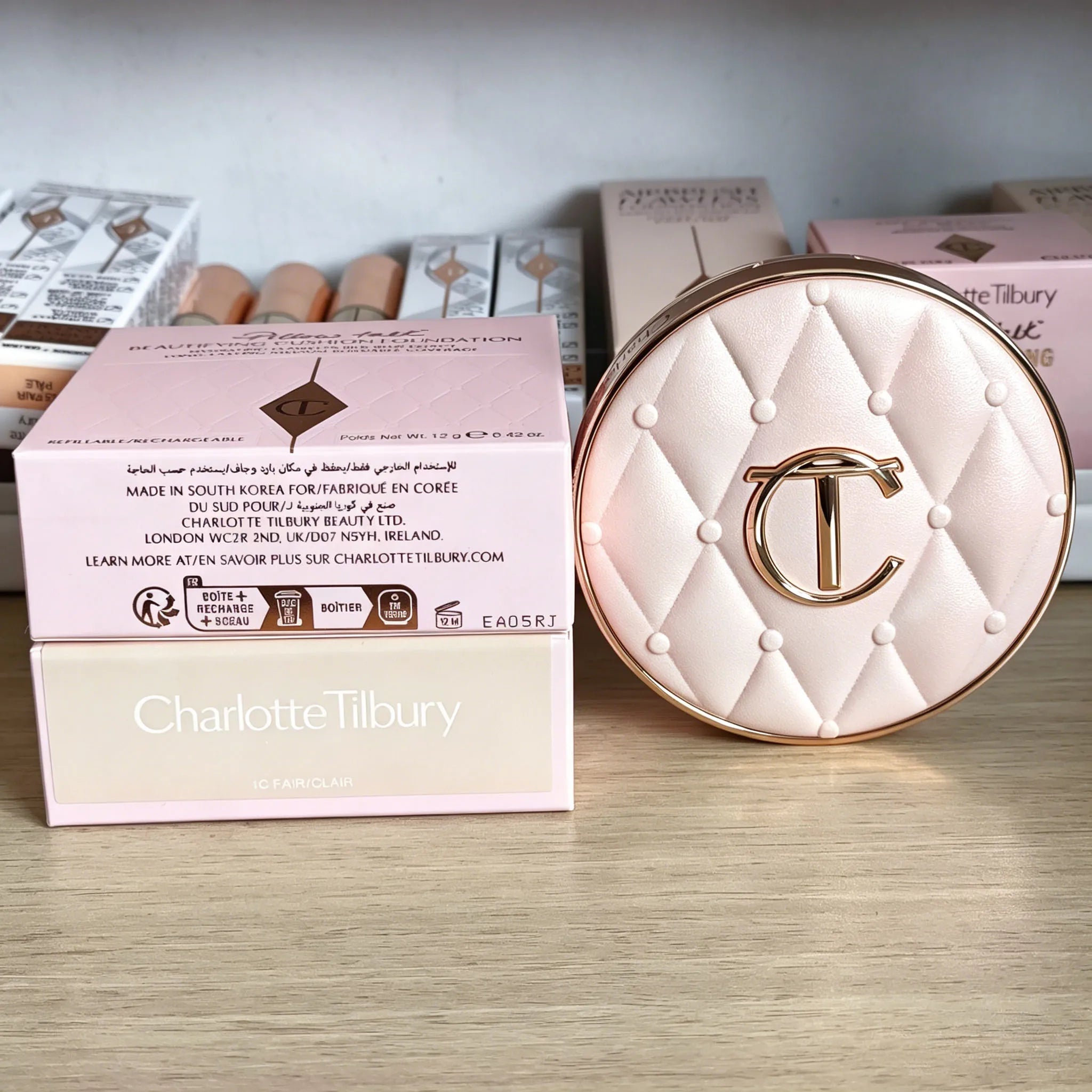 Charlotte Tilbury CT Base Makeup Cushion By The Pillow Long-lasting Concealer Smooth Snug Light and Hydrating Foundation Cushion
