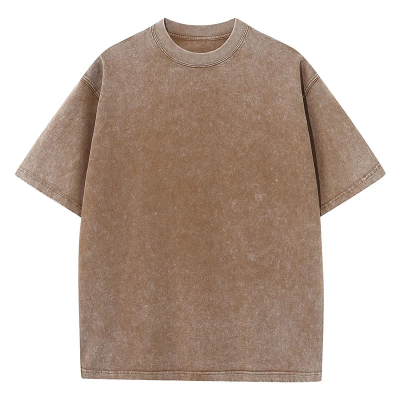 Summer Cotton Washed T-shirt for Women Men Loose O-Neck Oversized Tee Korean Y2k Female Clothes Casual Vintage Short Sleeve Tops
