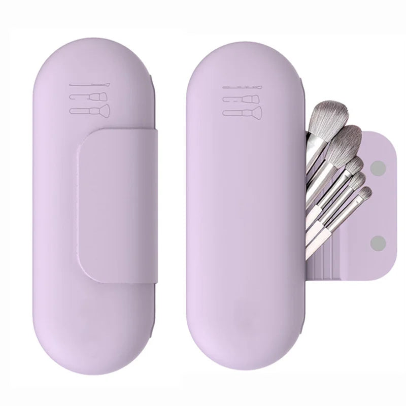 Silicone Makeup Brush Holder Travel Cosmetic Bag Case Soft Portable Cosmetic Face Brushes Holder with Magnetic Closure