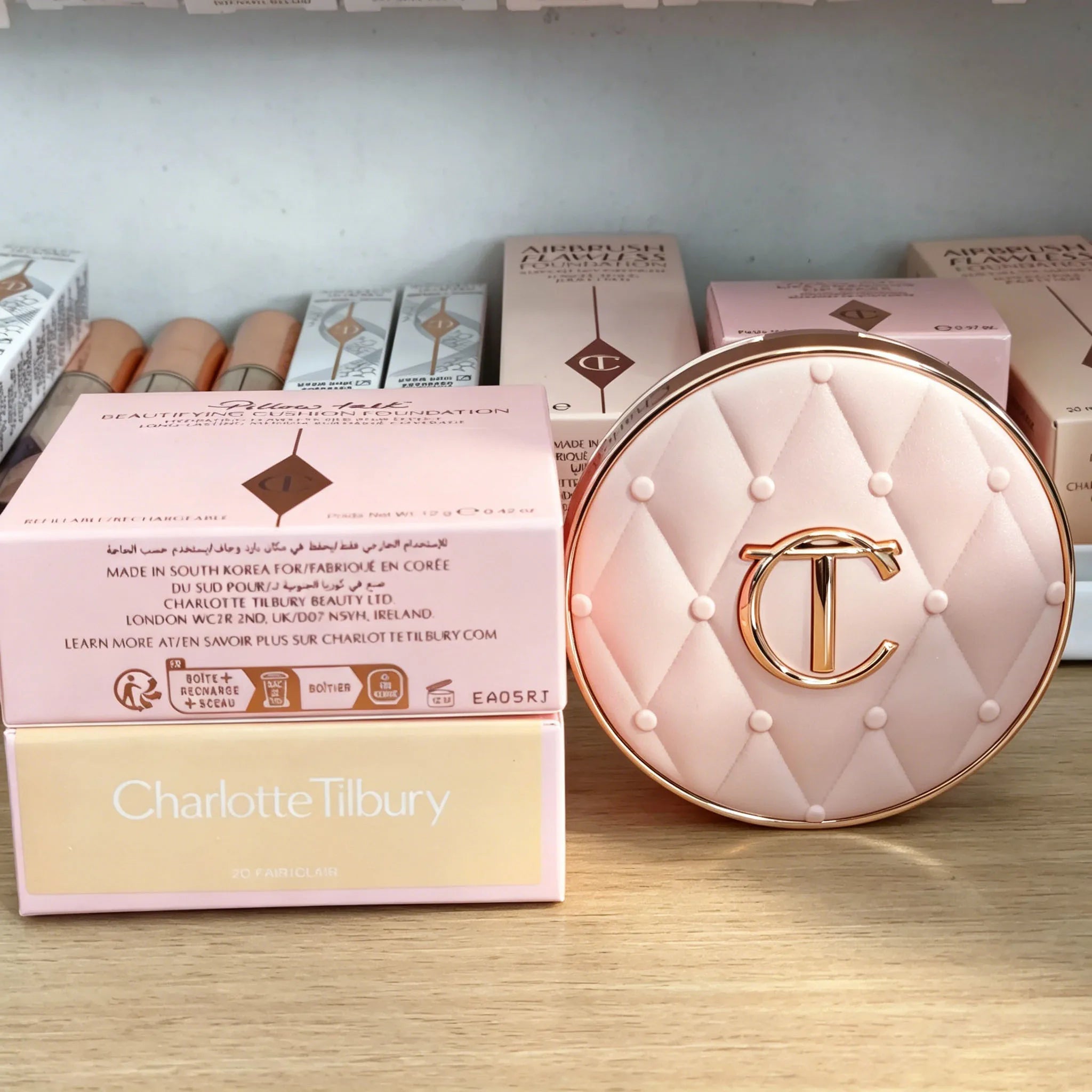 Charlotte Tilbury CT Base Makeup Cushion By The Pillow Long-lasting Concealer Smooth Snug Light and Hydrating Foundation Cushion