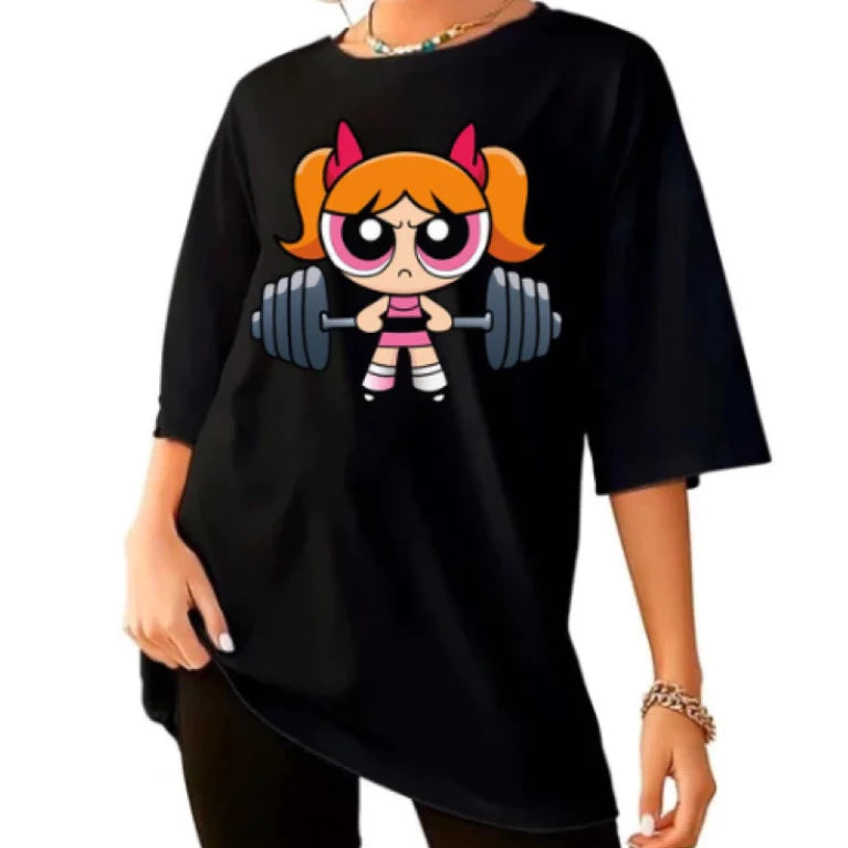 Girls Super Powerful Blouse Training Streetwear T-shirt Women's Shirt Academy Gym Fitness T-shirt