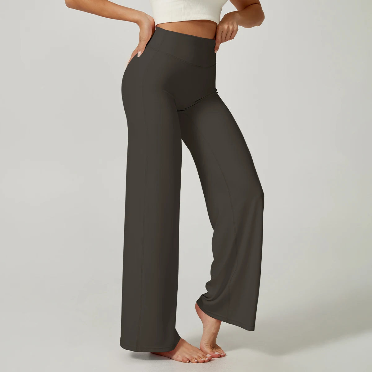 Women High Waist Wide Leg Yoga Pants Loose Flare Leggings Tummy Control Straight Workout Trousers Casual Lounge Pants Fitness