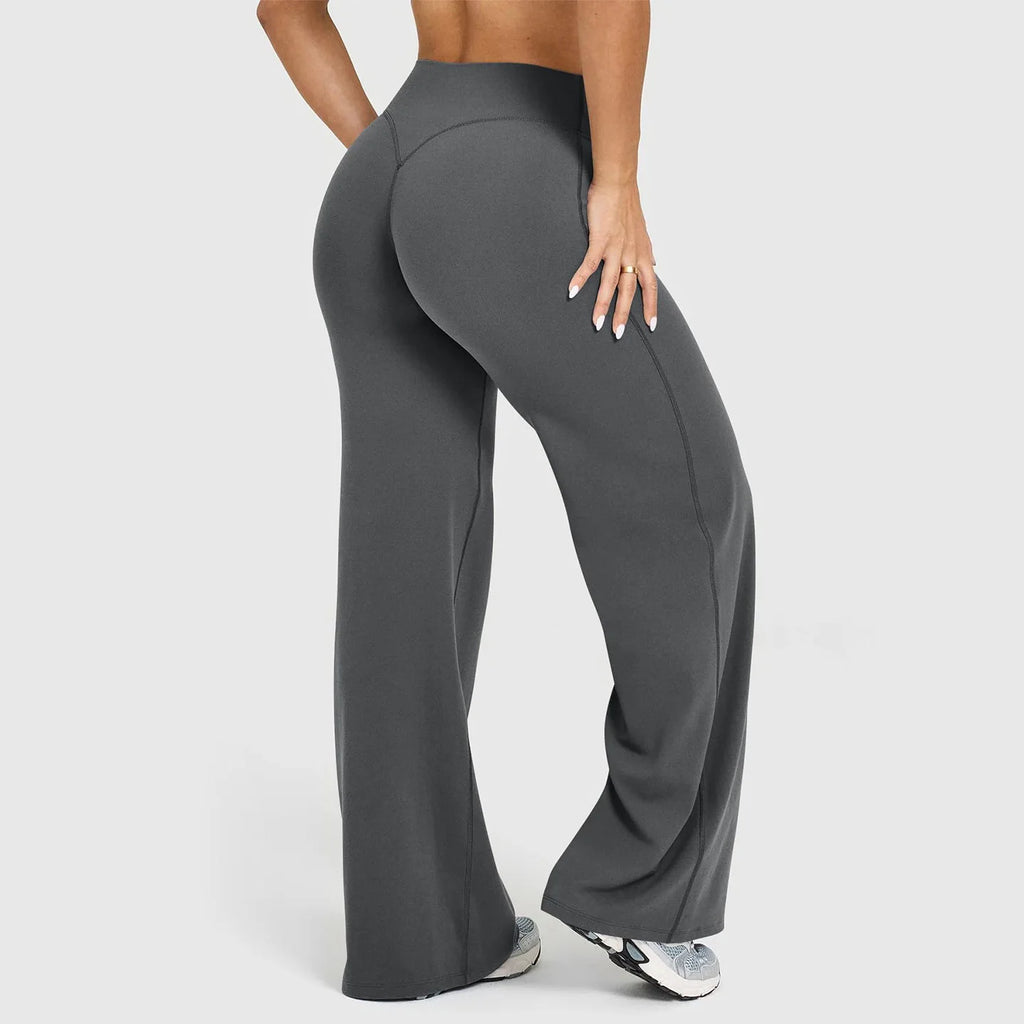 Women High Waist Wide Leg Yoga Pants Loose Flare Leggings Tummy Control Straight Workout Trousers Casual Lounge Pants Fitness