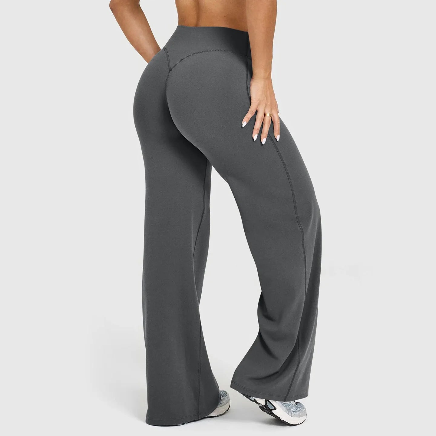 Women High Waist Wide Leg Yoga Pants Loose Flare Leggings Tummy Control Straight Workout Trousers Casual Lounge Pants Fitness