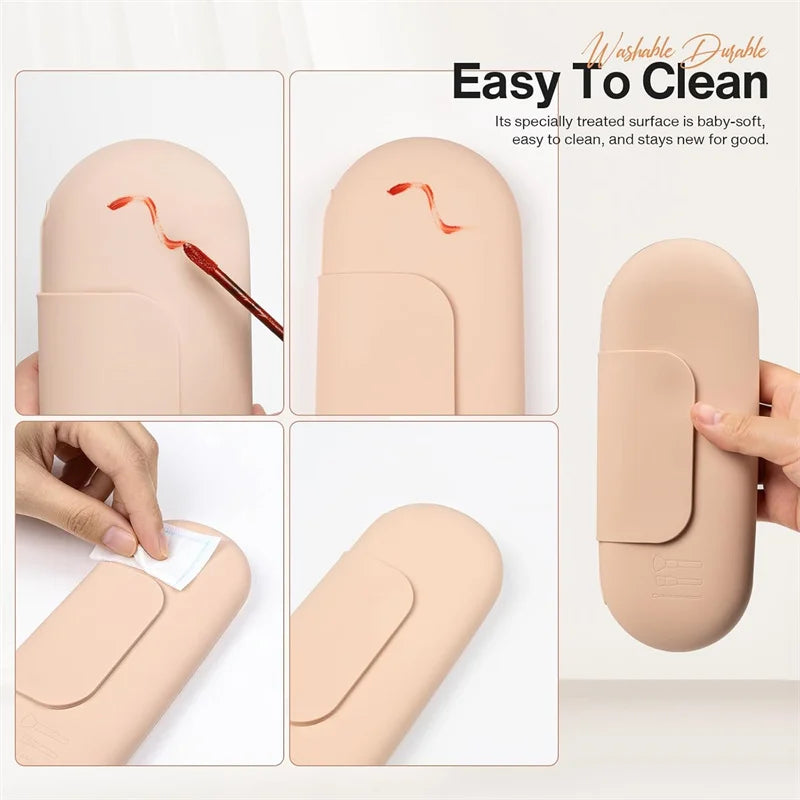 Silicone Makeup Brush Holder Travel Cosmetic Bag Case Soft Portable Cosmetic Face Brushes Holder with Magnetic Closure