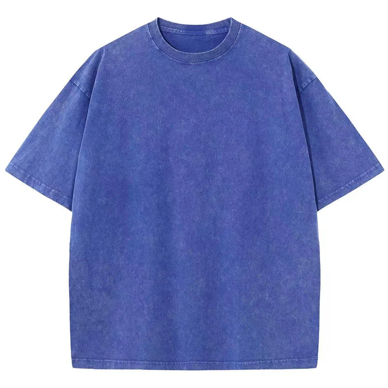 Summer Cotton Washed T-shirt for Women Men Loose O-Neck Oversized Tee Korean Y2k Female Clothes Casual Vintage Short Sleeve Tops