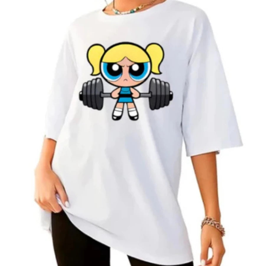 Girls Super Powerful Blouse Training Streetwear T-shirt Women's Shirt Academy Gym Fitness T-shirt