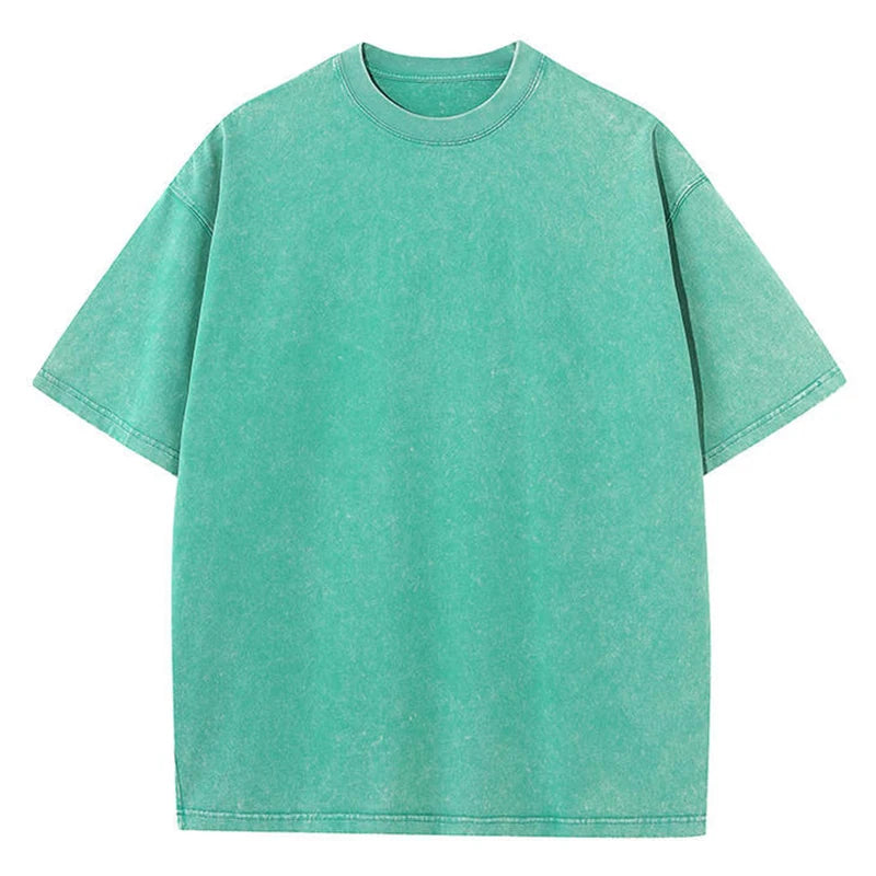 Summer Cotton Washed T-shirt for Women Men Loose O-Neck Oversized Tee Korean Y2k Female Clothes Casual Vintage Short Sleeve Tops