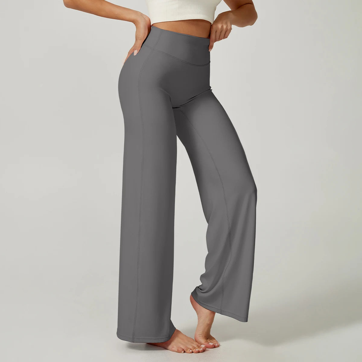 Women High Waist Wide Leg Yoga Pants Loose Flare Leggings Tummy Control Straight Workout Trousers Casual Lounge Pants Fitness