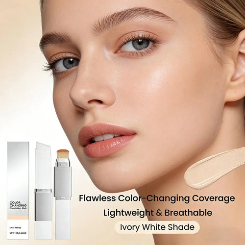 2-in-1 Foundation Stick Liquid Lightweight Moisturizing Brightening Foundation Color Changing For All Skin Types Base Makeup